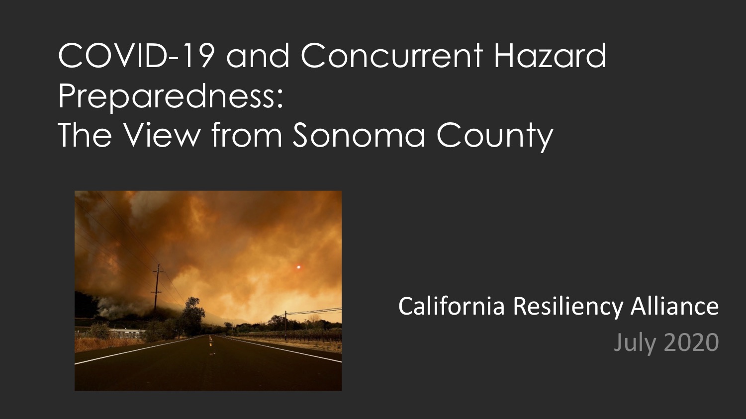 COVID-19 and Wildfires – Sonoma County