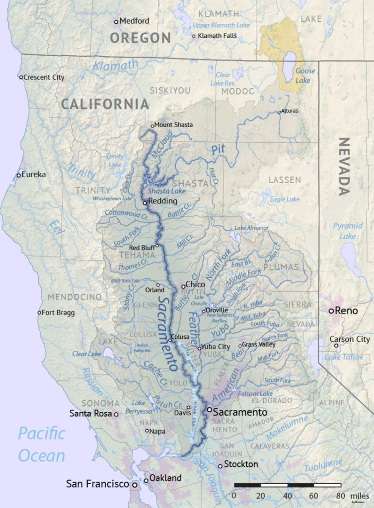 Map of the Sacramento River Basin