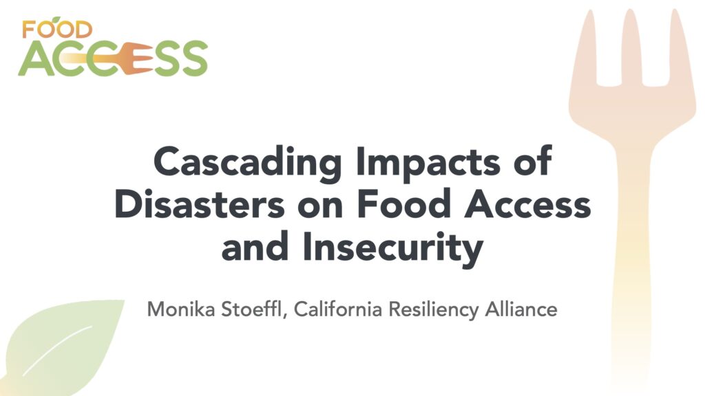 Cover slide for the CRA's presentation at the 2024 FOOD ACCESS Conference